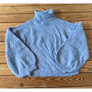 NWT Wednesday’s Girl Maternity Balloon Sleeve Sweater Size 10 Women’s Blue